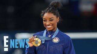 Simone Biles WINS Gold at Gymnastics All Around Final  2024 Olympics  E News [upl. by Anallise880]