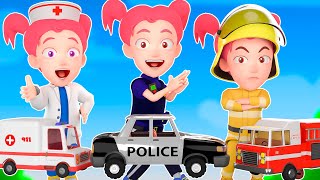 PoliceGirl FireGirl and Doctor  Kids Songs and Nursery Rhymes shorts [upl. by Annabella]