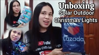 Unboxing Solar Outdoor Christmas Lights  LAZADA  Jelene Official Vlogs [upl. by Wil36]