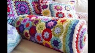 Cojin tejido en crochet en colores Exclusivo [upl. by Geraint]