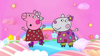 Peppa Pig Roller Disco Made with Clipchamp [upl. by Dremann553]