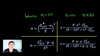 Bioestatistica  Calculo amostral  Qual formula usar [upl. by Yreneh]