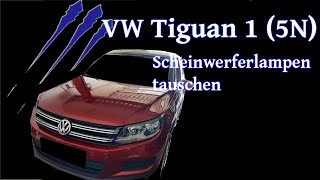 VW Tiguan 1 5N Scheinwerferlampen tauschen  Tutorial [upl. by Heidt]