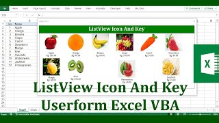 ListView ICON Ceate Pricelist With Image Excel VBA [upl. by Currier78]