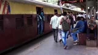 Mumbai Suburban Railway older train at Dadar station [upl. by Ahsinrad559]