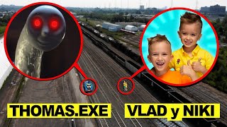 Mi dron captura THOMAS EL TRENEXE con VLAD Y NIKI en UNA ESTACIÓN DE TREN ABANDONADA [upl. by Chemash749]