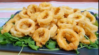 ANELLI DI CALAMARI ECCEZIONALI IN 5 MINUTI  EASY FRIED SQUID RINGS  Tintenfischringe [upl. by Eenttirb]