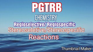 Regioselectivespecific and stereoseletivespecific reactions [upl. by Annil]