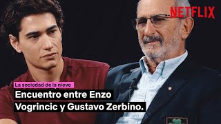 Gustavo Zerbino superviviente de los Andes y Enzo Vogrincic actor  ‘La Sociedad de la nieve’ [upl. by Crystie176]