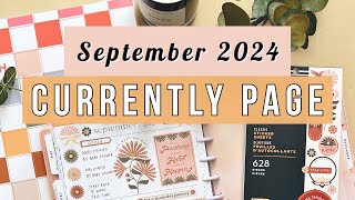 September 2024 Currently Page Plan With Me  Classic Happy Planner  New Desert Rose Sticker Book [upl. by Garlaand588]