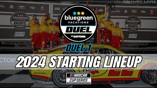 2024 Bluegreen Vacations Duel 1 at Daytona  STARTING LINEUP [upl. by Pansie184]