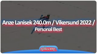 Anze Lanisek 2400m  Vikersund 2022  Trial Round  Personal Best [upl. by Rawdon]