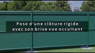 Installation dune clôture résidentielle rigide avec son panneau occultant à lamelles PVC [upl. by Doownel258]