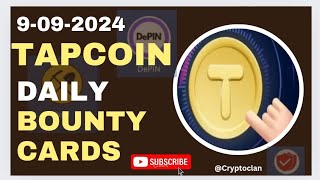 Tap Coin Daily Bounty 9 September  Tap Coin Daily Combo Today [upl. by Forward490]