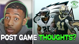 DALLAS GOEDERT SAQUON BARKLEY SAVE THE DAY POSTGAME REACTION TO EAGLES VS SAINTS [upl. by Deenya]