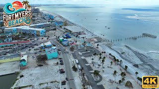 Fort Myers Beach Today Live Cam Aerial Footage 4K HD 112 [upl. by Kenzie1]