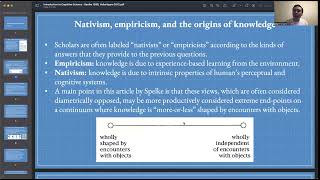 Lecture 2 Nativism Empiricism and Core Knowledge  COGSCI 1  UC Berkeley [upl. by Stucker]