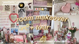 🩰⭐️ULTIMATE AESTHETIC ROOM MAKEOVERTRANSFORMATION  TOUR 2023 tiktokpinterest coquette inspired [upl. by Tjon]