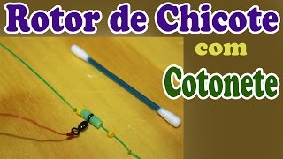 CHICOTE de PESCA de PRAIA com ROTOR caseiro de COTONETE ◆ Dicas de SURFCASTING [upl. by Sladen]