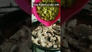 CARNE DE PUERCO EN SALSA VERDE CON NOPALEScomidamexicana momlife amadecasa [upl. by Anali]