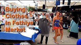 Fake Designer Clothes TShirts Shopping  Fethiye Tuesday Market Turkey Holidays 2019 [upl. by Waligore]