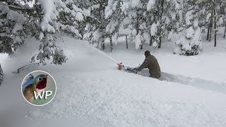 Snowblowing Mountain Home Driveway After Heavy Snowstorm  Mountains Living  Colorado [upl. by Decca791]