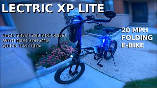 LECTRIC XP LITE EBIKE  ALL REPAIRS COMPLETED  QUICK TEST RIDE TO MAKE SURE  NIGHT LED MODS AT END [upl. by Creight]