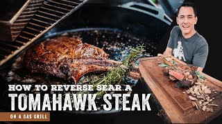 Reverse Seared Tomahawk Steak on a Gas Grill [upl. by Esiuolyram]