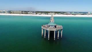 Aerial video of Okaloosa Island and fishing pier Wednesday [upl. by Katonah695]