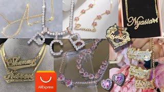 200 ALIEXPRESS JEWELRY HAUL  Affordable Jewelry  Custom Namplate Necklaces [upl. by Vance]