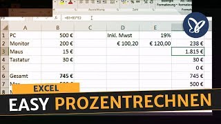 Excel Tutorial Prozentrechnen in Excel [upl. by Harrod687]