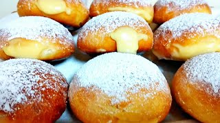 Farina uova e latte SENZA FRITTURA ‼Non mi stanco di cucinarli BOMBOLONI alla crema pasticcera‼ [upl. by Ramin]