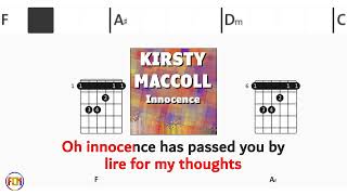 KIRSTY MACCOLL Innocence FCN GUITAR CHORDS amp LYRICS [upl. by Airamas]