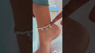 New designer green amp white stone lightweight silver anklet with 70 discount jewellery ytshorts [upl. by Isabea880]