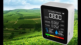 Монитор качества воздуха 5в1 Bluetooth датчик CO2 TVOC HCOH Air Detector [upl. by Ahtnicaj139]