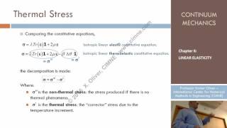 Continuum Mechanics  Ch 6  Lecture 14  Linear Thermoelasticity [upl. by Oniotna]