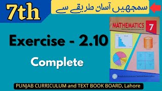 Class 7 Math Exercise 210  Complete  New Book  Linear Equations  Class 7 Math Ex 210 New Book [upl. by Anet]