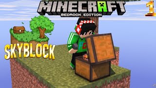 Minecraft Skyblock episode 1 in hindi bedrock edition [upl. by Ahsytal204]