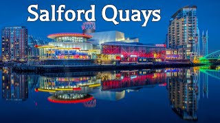 Salford Quays and MediaCityUK England 🇬🇧  Autumn Evening Walking Tour in 4K ▶56min [upl. by Nahsin]