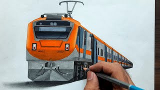 Drawing a train  Amrit Bharat express अमृत भारत एक्सप्रेस  Indian Railways [upl. by Lala]