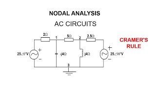 nodal analysis  ac circuits  cramers rule [upl. by Nadine]