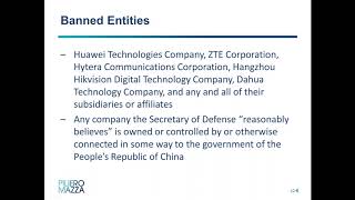 Prohibitions on Use of Chinese Telecommunications Equipment and Services Complying with the NDAA [upl. by Schonfield]