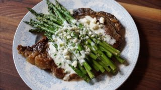 RIBEYES WITH ROASTED ASPARAGUS  GORGONZOLA CREAM SAUCE [upl. by Trilly126]