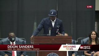 Deion Sanders speaks for first time as JSU head football coach [upl. by Aidnama]