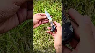 Handmade damascus steel folding knife 🔪 with stag handle❤️😍shorts viralvideo damascussteel [upl. by Hugues]