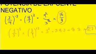 Potência de Fração com Expoente de Número Inteiro Negativo Potenciação Exponenciação Matemática Aula [upl. by Land]