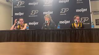 Hear from Caitlin Clark Lisa Bluder and Kate Martin after Iowas win over Purdue [upl. by Angrist386]