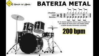 Bateria metal 200 bpm doble bombo binario [upl. by Delanie]