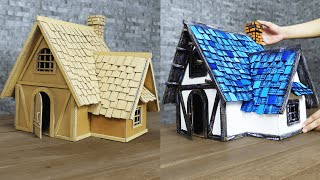 Comment faire une maison en carton médiévale stylisée  maison de rêve  25 [upl. by Umont702]