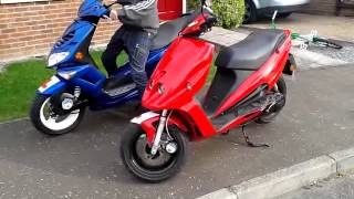 Malaguti f12 phantom 50cc and peugeot speed fight 2 50cc [upl. by Crifasi]